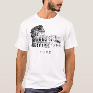 T-shirt Rome Colisée Vintage Skyline Italie Fan I Love