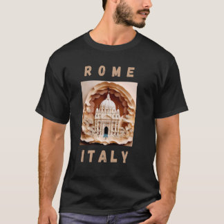 T-shirt Rome Italie Papier Art Vatican Voyage porter femme