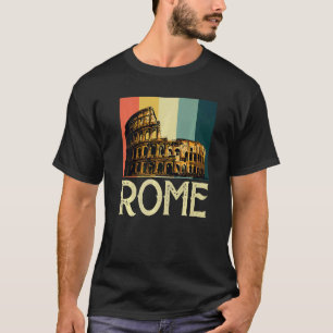 T-shirt Rome Retro Colisée Italie Et Cité Du Vatican