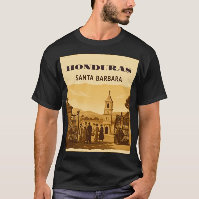 T-shirt Rompecabezas  Honduras Santa Barbara Retro poster (Devant)