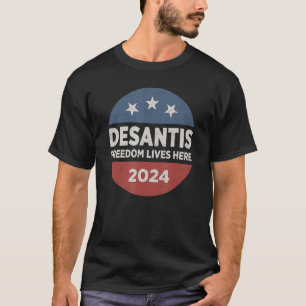 T-shirt Ron DeSantis Freedom Vit Ici Floride 2024 États-Un