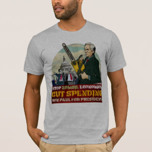 T-shirt Ron Paul contre la chemise d'économie de zombi