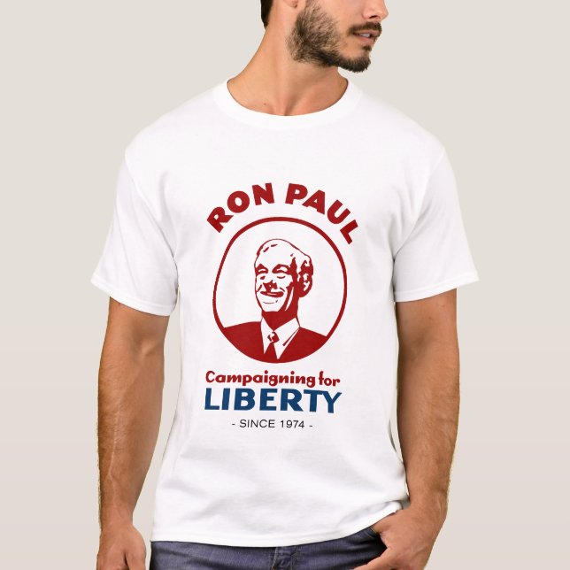 T-shirt Ron Paul - faisant campagne pour la liberté depuis (Devant)