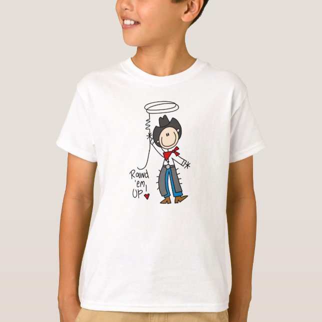 T-shirt Rond ils ! Chiffre chemise de bâton de cowboy (Devant)