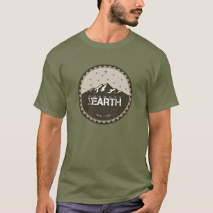 T-shirt rond modéré de logo de la terre [fatigue