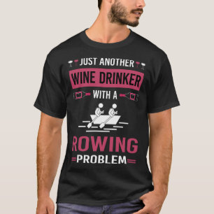 T-shirt Ronde de ligne d'aviron de buveur de vin