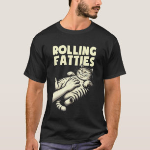 T-shirt Rondes Fatties Amusant Amateur de Chat Chaton Rétr