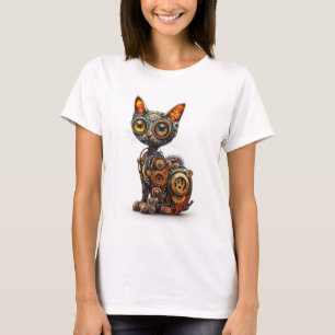 T-shirt Ronronnement à vapeur - Chat robot steampunk
