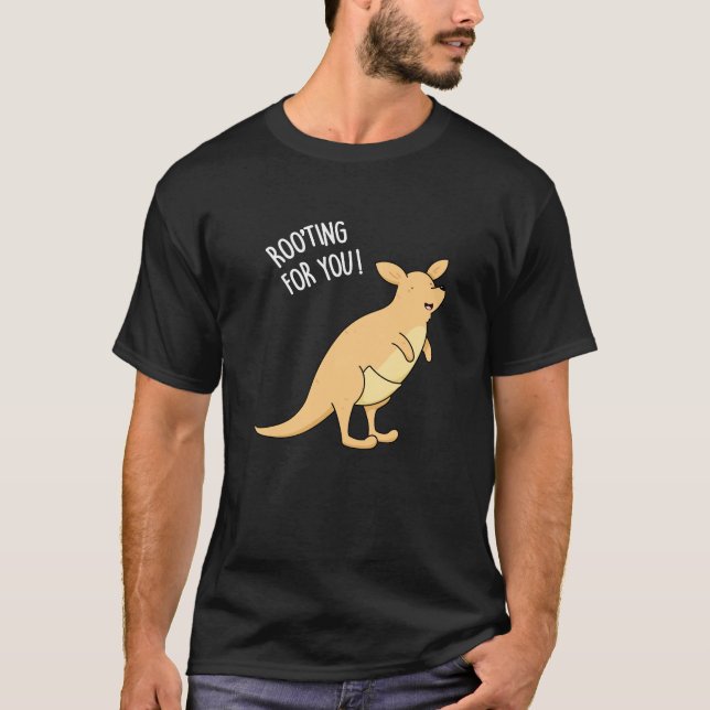 T-shirt Roo Ting Pour Vous Drôle Kangaroo Pun Dark BG (Devant)