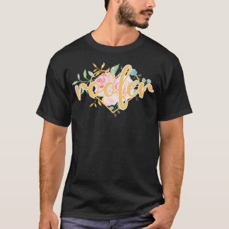 T-shirt Roofer Floral Heart Rose Aquarelle Rose Mères