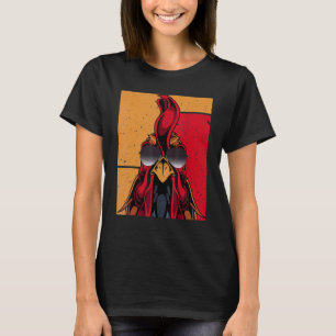 T-shirt Rooster cool portant lunettes de soleil Retro Vint