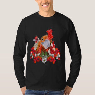 T-shirt Rooster de coq floral de poule