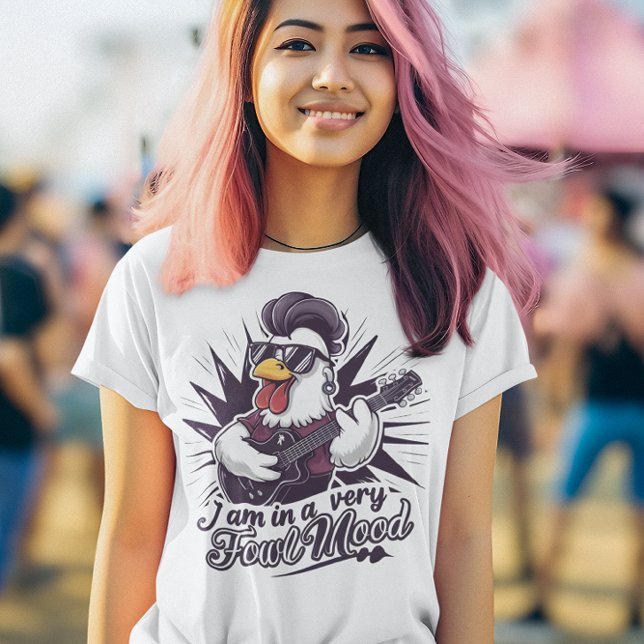 T-shirt Rooster de Rockin : Guitariste de l'humeur de Fowl (Créateur téléchargé)