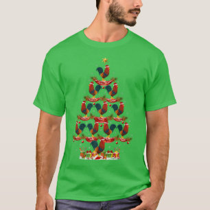 T-shirt Rooster Oiseau Amant Xmas vacances Père Noël Roost