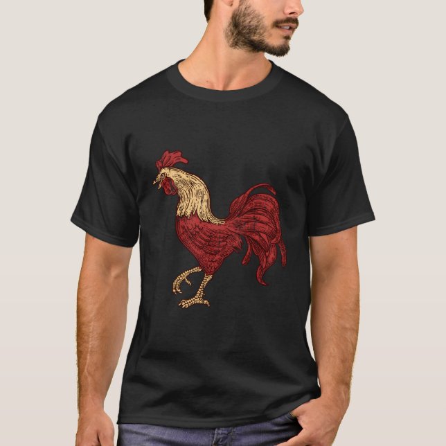 T-shirt Rooster Red Combattre le poulet (Devant)