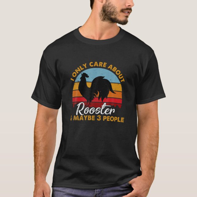 T-shirt Rooster Sunset Style Rétro (Devant)