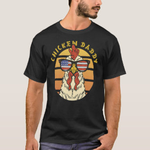 T-shirt Rooster US Lunettes de soleil Poulet Daddy Retro U
