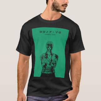 T-shirt Roronoa Zoro Green Manga Style Illustration