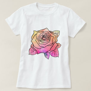 T-shirt Rose Abstrait coloré
