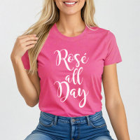 Rose All Day Moderne Écriture Blanche Rose Femme