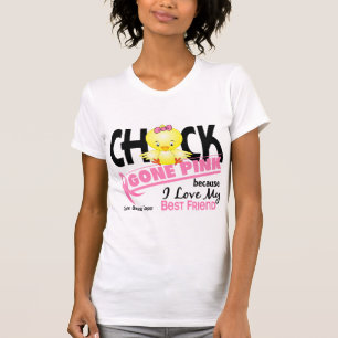 T-shirt Rose allé par poussin pour mon cancer du sein de