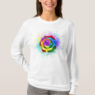 T-shirt Rose arc-en-ciel coloré