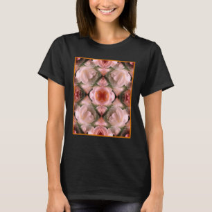 T-shirt Rose blanche florale Abstraite teintée