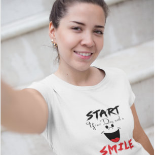 T-shirt Rose Commencez Votre Journée Avec Un Sourire