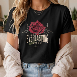 T-shirt Rose d'Amour Éternel Floral Romantique Vintage