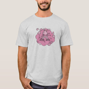 T-shirt rose d'arc-en-ciel de rose de lutin de