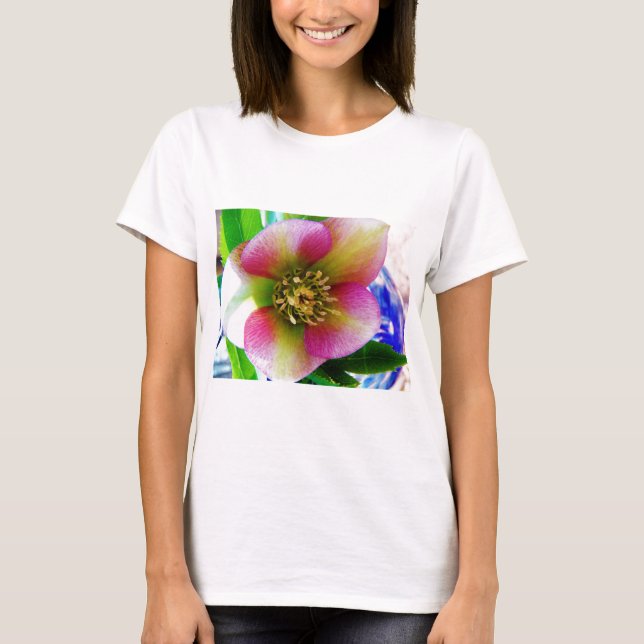 T-shirt Rose de carême rose, (Devant)