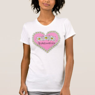 T-shirt rose de coeur d'Octoberfest d'edelweiss