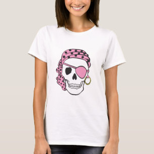 T-shirt rose de crâne de pirate