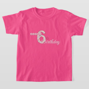 T-shirt rose de joyeux 6ème anniversaire