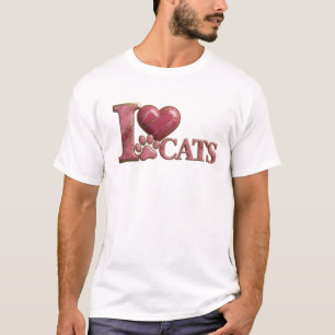 T-shirt Rose Éblouissant J'ADORE LES CHATS Création Graphi