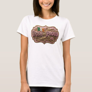 T-shirt rose élégant Fièrement IRLANDAISE