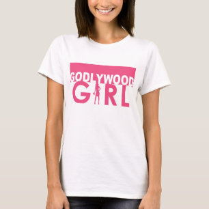 T-shirt rose et blanc de fille de Godlywood