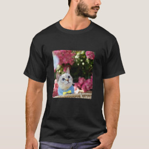 T-shirt Rose et chat siamois mix Sorara_001