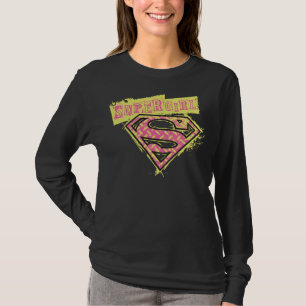 T-shirt Rose grunge de logo de Supergirl