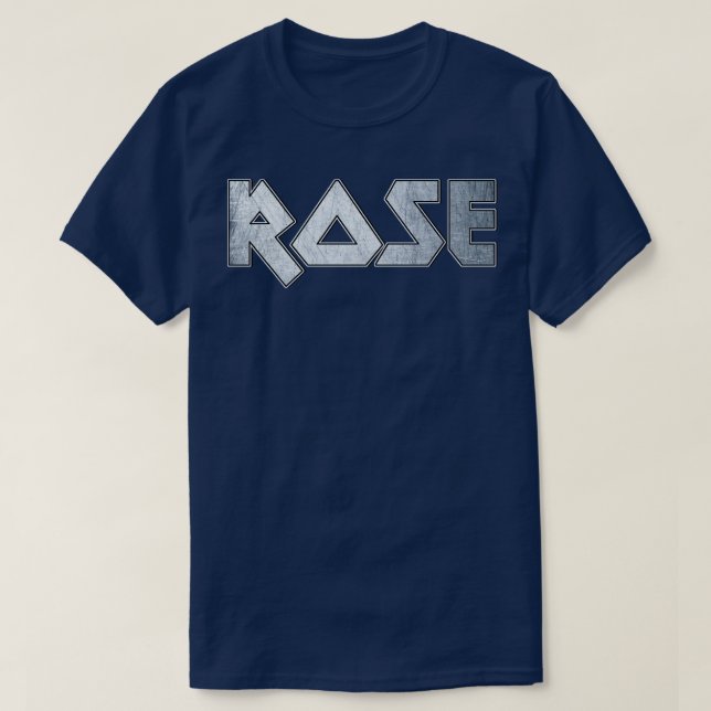 T-shirt Rose métallique lourd (Design devant)