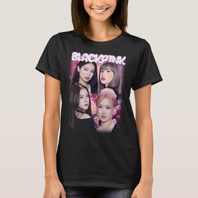 T-shirt rose noir (Devant)
