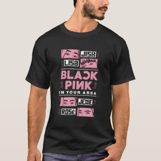 T-shirt Rose noir dans votre région K-Pop coréen Pop K-Pop