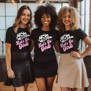 T-shirt Rose Noir Western Allons-y les Filles Enterrement 