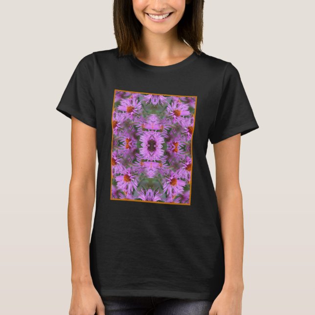 T-shirt Rose Nouvelle-Angleterre Aster Flowers Abstrait (Devant)