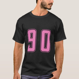 T-shirt Rose Numéro 90 Équipe Junior Sports Numéroté Unifo
