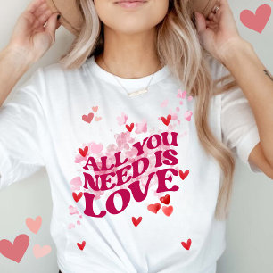 T-shirt Rose or Coeur Amour Valentines jour Femmes