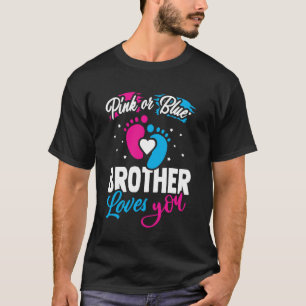 T-shirt Rose Ou Bleu Frère Vous Aime Baby shower Genre