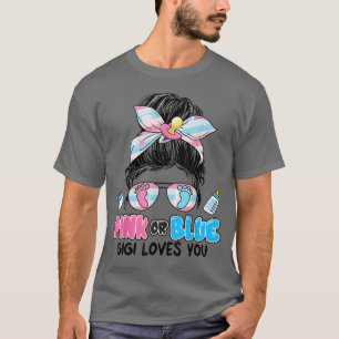 T-shirt Rose Ou Bleu Gigi Vous Aime Messy Bun Femmes Genre