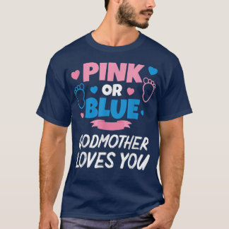 T-shirt Rose Ou Bleu Godmère Aime Votre Bébé Genre Revea