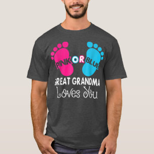 T-shirt Rose Ou Bleu Grand Grand-Mère Vous Aime, Bébé Genr